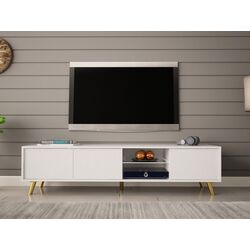 Тумба РТВ Mirjan24 Asporiz 01/Apollo c LED подсветкой (White) Thumb