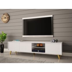 Тумба РТВ Mirjan24 Asporiz 01/Apollo c LED подсветкой (White) Thumb