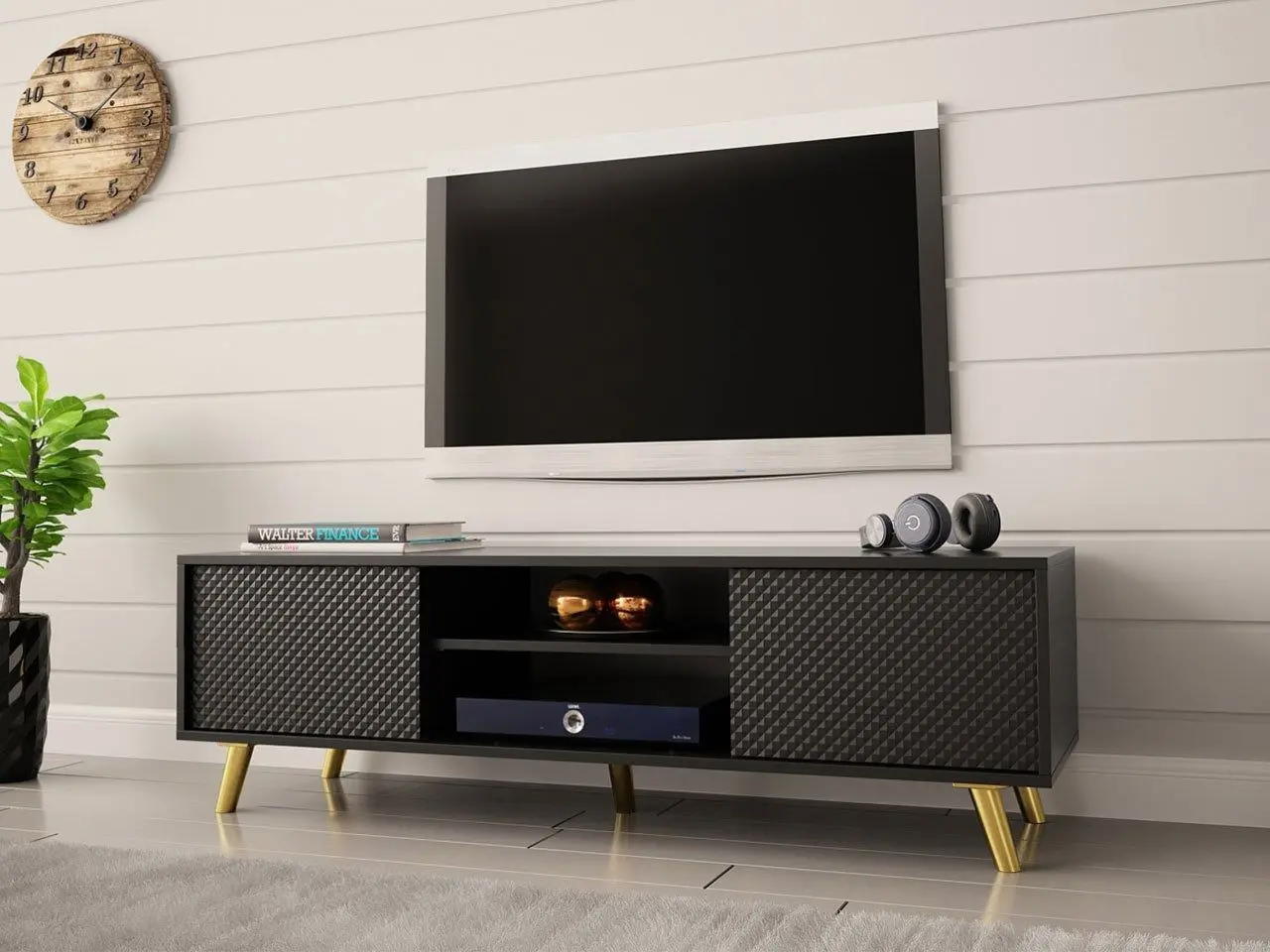 Тумба РТВ Mirjan24 Asporiz 02/Apollo (Black)