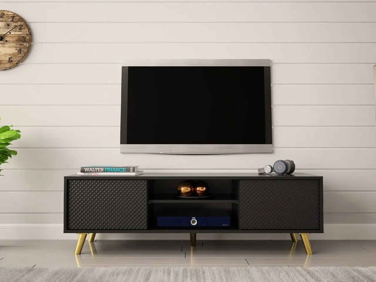 Тумба РТВ Mirjan24 Asporiz 02/Apollo (Black)