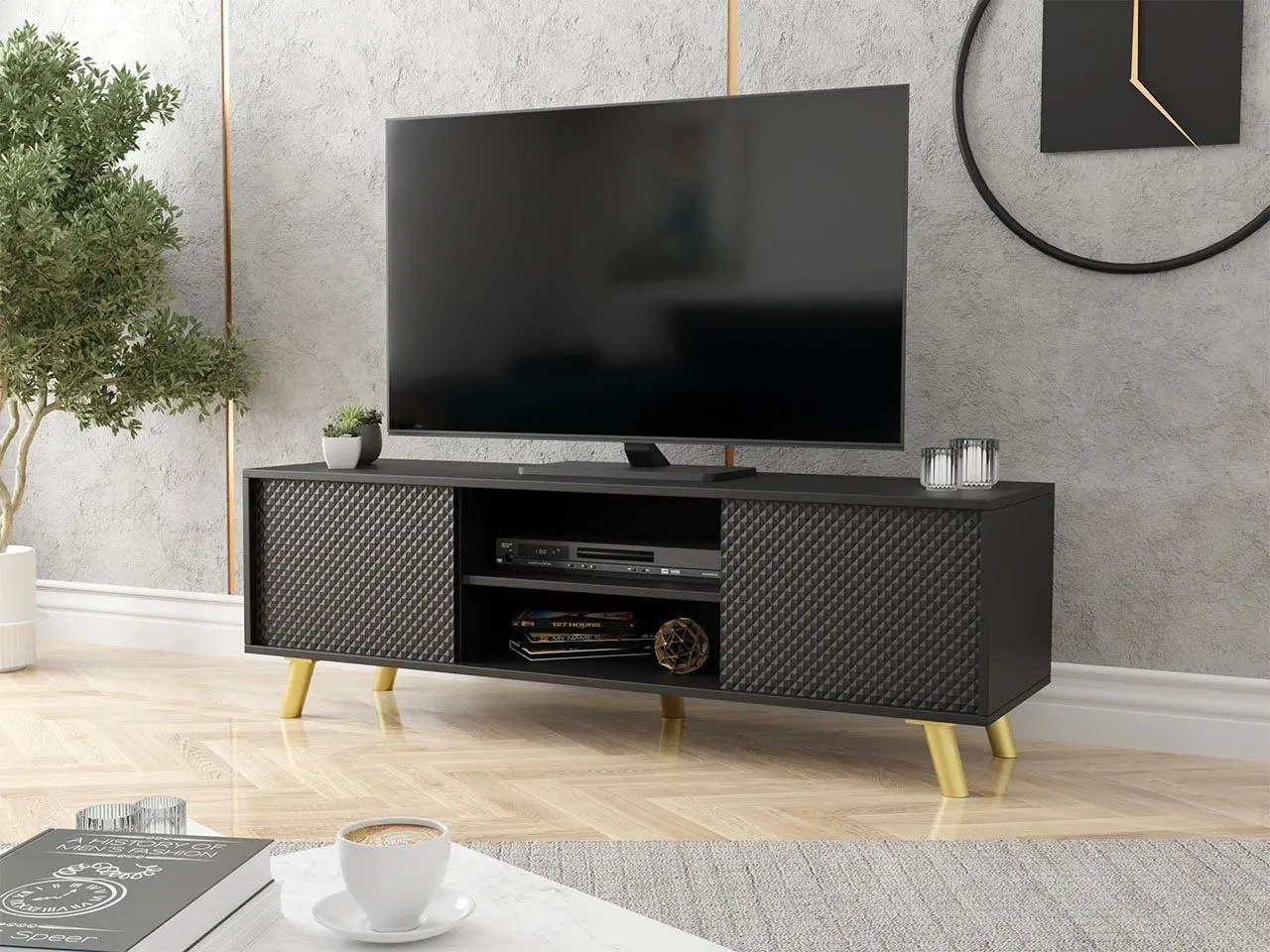 Тумба РТВ Mirjan24 Asporiz 02/Apollo (Black)