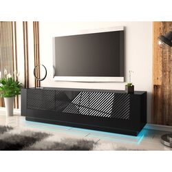 Tumba pentru TV Mirjan24 Atmarien/Passion 01 180 cu iluminare LED (Black/Black Gloss) Thumb