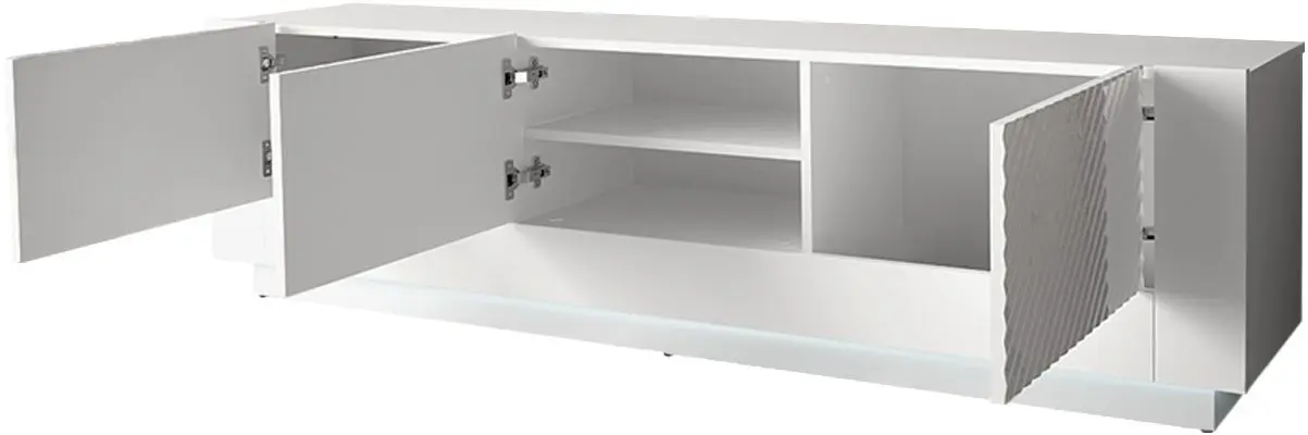 Тумба РТВ Mirjan24 Atmarien/Passion 01 180 c LED подсветкой (White/White Gloss) - 2