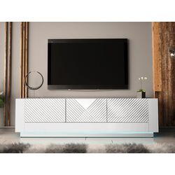 Тумба РТВ Mirjan24 Atmarien/Passion 01 180 c LED подсветкой (White/White Gloss) Thumb