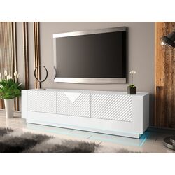 Тумба РТВ Mirjan24 Atmarien/Passion 01 180 c LED подсветкой (White/White Gloss) Thumb