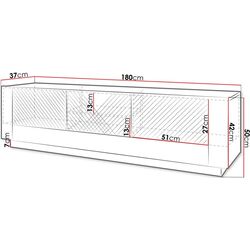 Тумба РТВ Mirjan24 Atmarien/Passion 01 180 c LED подсветкой (White/White Gloss) Thumb