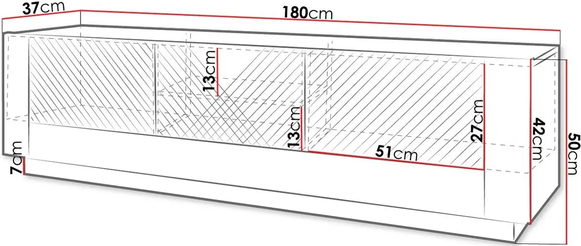 Тумба РТВ Mirjan24 Atmarien/Passion 01 180 c LED подсветкой (White/White Gloss) - 5