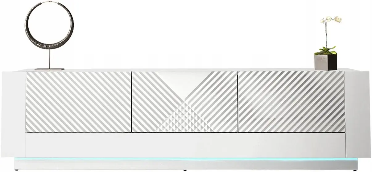 Тумба РТВ Mirjan24 Atmarien/Passion 01 180 c LED подсветкой (White/White Gloss)