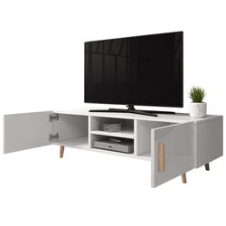 Тумба РТВ Mirjan24 Baca 2/Sweden (White/White Gloss) Thumb