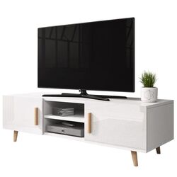 Тумба РТВ Mirjan24 Baca 2/Sweden (White/White Gloss)