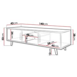Тумба РТВ Mirjan24 Baca 2/Sweden (White/White Gloss) Thumb