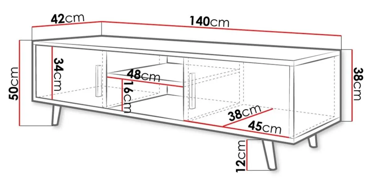 Тумба РТВ Mirjan24 Baca 2/Sweden (White/White Gloss) - 4