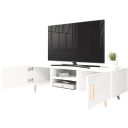 Tumba pentru TV Mirjan24 Baca/Sweden (White/White Gloss) Thumb