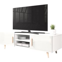 Tumba pentru TV Mirjan24 Baca/Sweden (White/White Gloss)