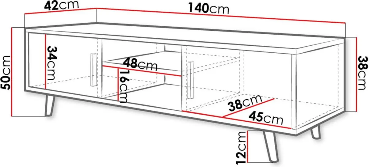 Tumba pentru TV Mirjan24 Baca/Sweden (White/White Gloss) - 4