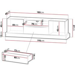 Тумба РТВ Mirjan24 Bariput 03/Mercado (Black Gloss/Black/Gold) Thumb