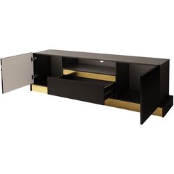 Тумба РТВ Mirjan24 Bariput 03/Mercado (Black Gloss/Black/Gold) Thumb