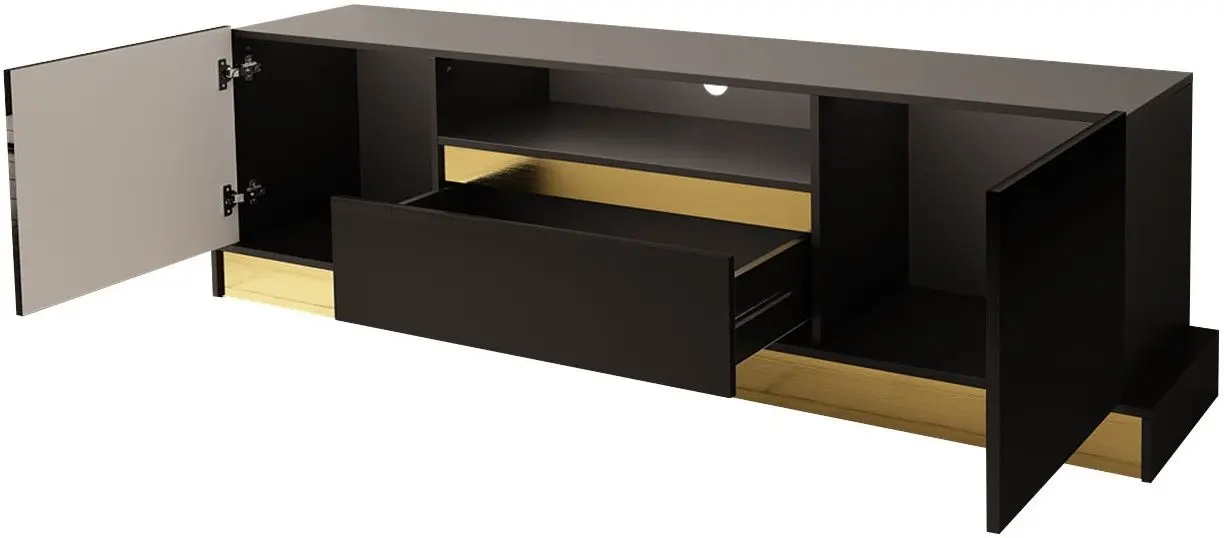 Тумба РТВ Mirjan24 Bariput 03/Mercado (White Gloss/White/Gold) - 3