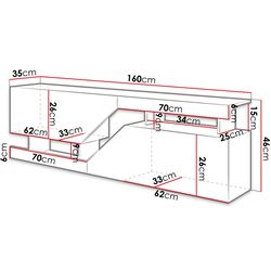 Тумба РТВ Mirjan24 Bekas/Ceelias (White/Wotan Oak) Thumb