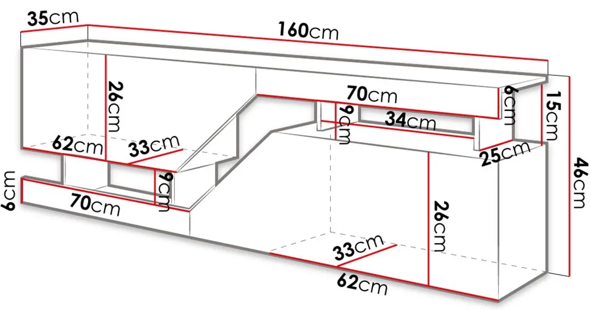 Тумба РТВ Mirjan24 Bekas/Ceelias (White/Wotan Oak) - 3