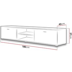 Tumba pentru TV Mirjan24 Boho/Soho S-3 (Black/Black Gloss) Thumb