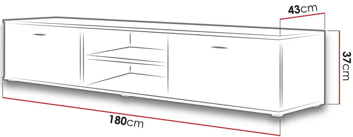 Tumba pentru TV Mirjan24 Boho/Soho S-3 (Black/Black Gloss) - 5