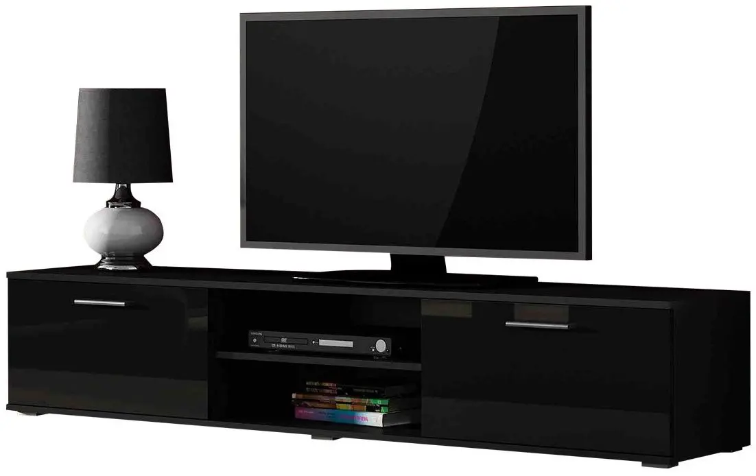 Tumba pentru TV Mirjan24 Boho/Soho S-3 (Black/Black Gloss)