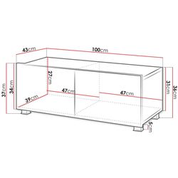 Тумба РТВ Mirjan24 Bralani/Calabrini C3 100 (Black/Black Gloss) Thumb