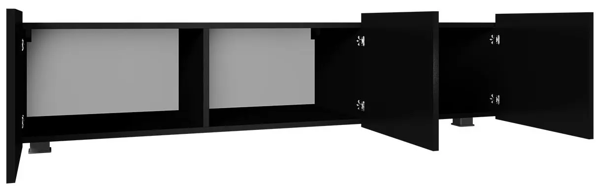 Тумба РТВ Mirjan24 Bralani/Calabrini C4 150 (Black/Black Gloss) - 2