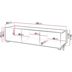 Тумба РТВ Mirjan24 Bralani/Calabrini C4 150 (Black/Black Gloss) Thumb