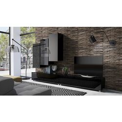 Тумба РТВ Mirjan24 Bralani/Calabrini C4 150 (Black/Black Gloss) Thumb