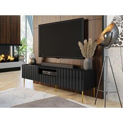 Tumba pentru TV Mirjan24 Brimono/Arcos 160 (Black/Black Gloss) Thumb
