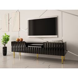 Tumba pentru TV Mirjan24 Brimono/Arcos 160 (Black/Black Gloss) Thumb