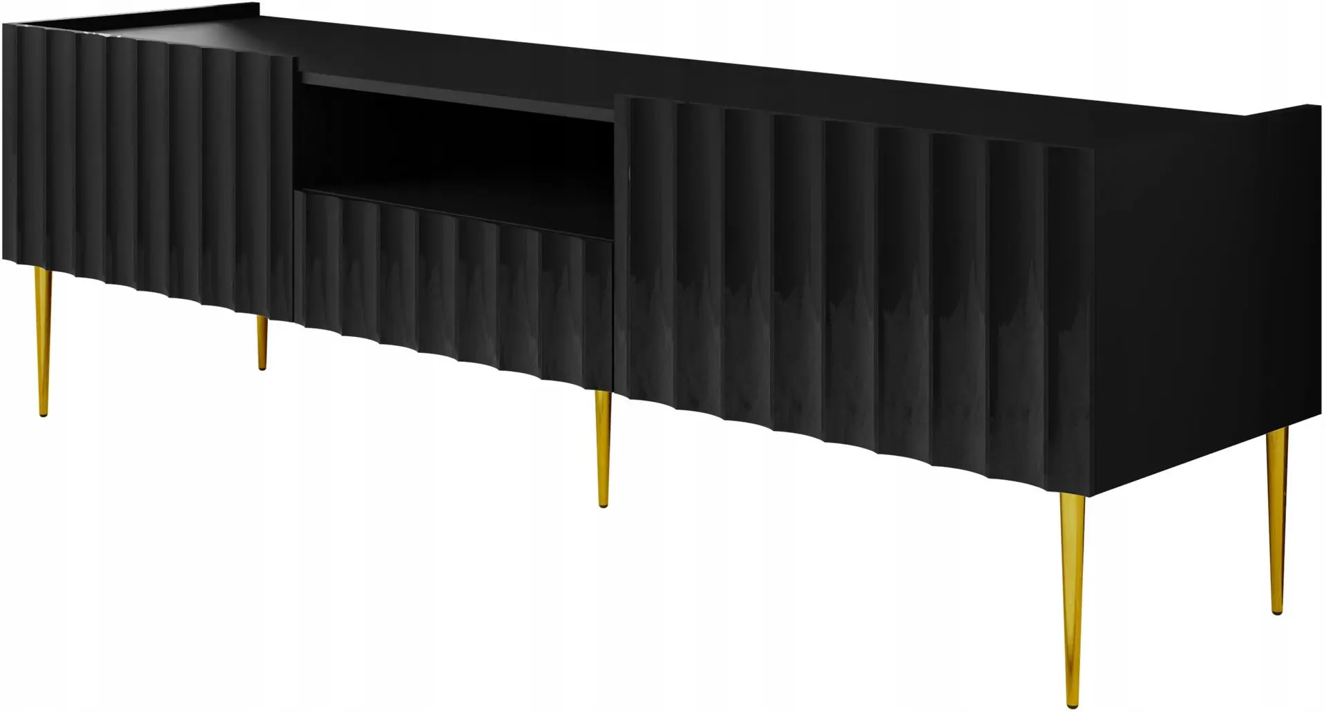 Tumba pentru TV Mirjan24 Brimono/Arcos 160 (Black/Black Gloss)