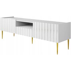 Tumba pentru TV Mirjan24 Brimono/Arcos 160 (White/White Gloss)