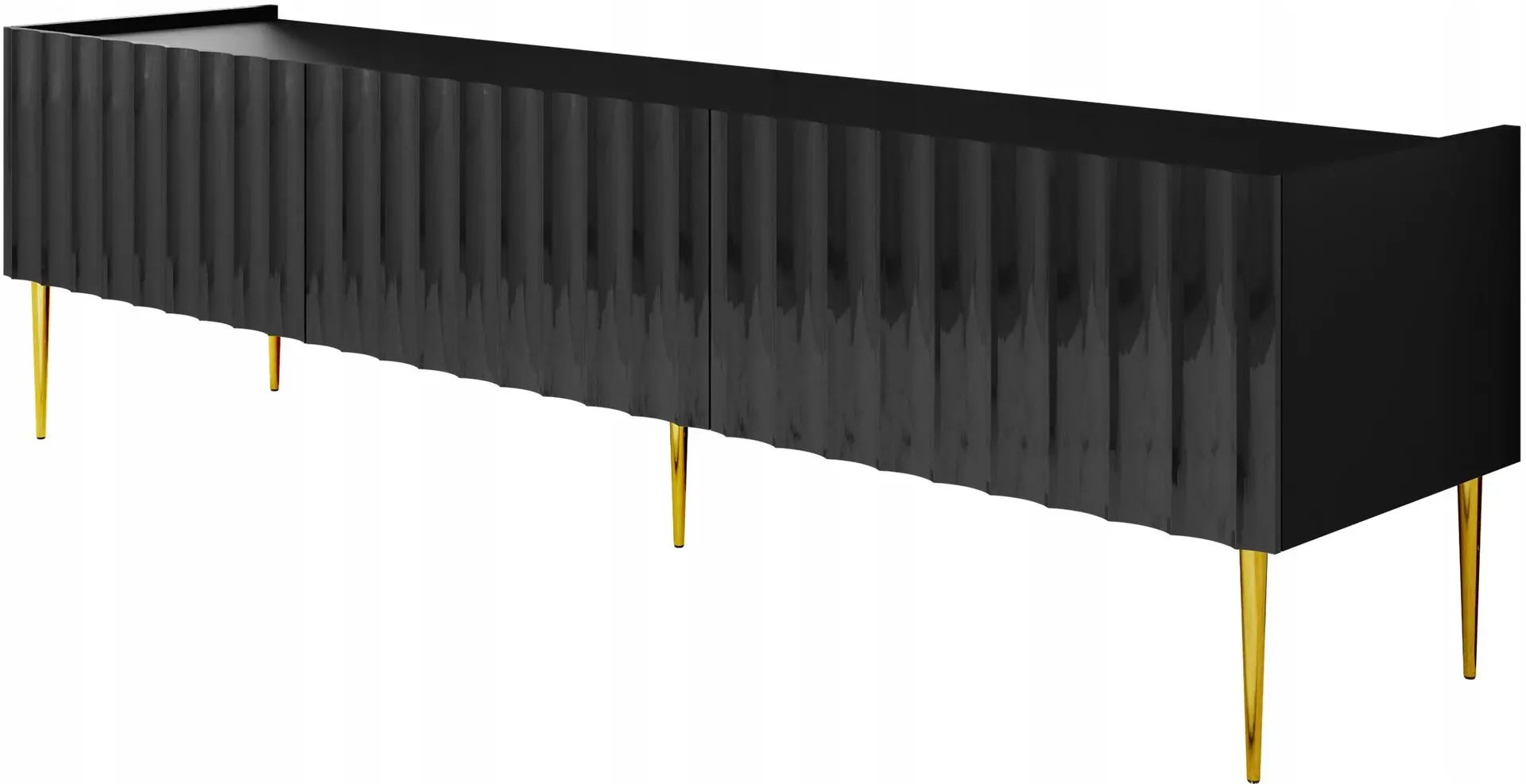 Tumba pentru TV Mirjan24 Brimono/Arcos 180 (Black/Black Gloss)