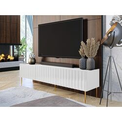 Tumba pentru TV Mirjan24 Brimono/Arcos 180 (White/White Gloss) Thumb