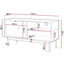 Tumba pentru TV Mirjan24 Brulpin/Bartise 1K1P (Artisan Oak/Black) Thumb