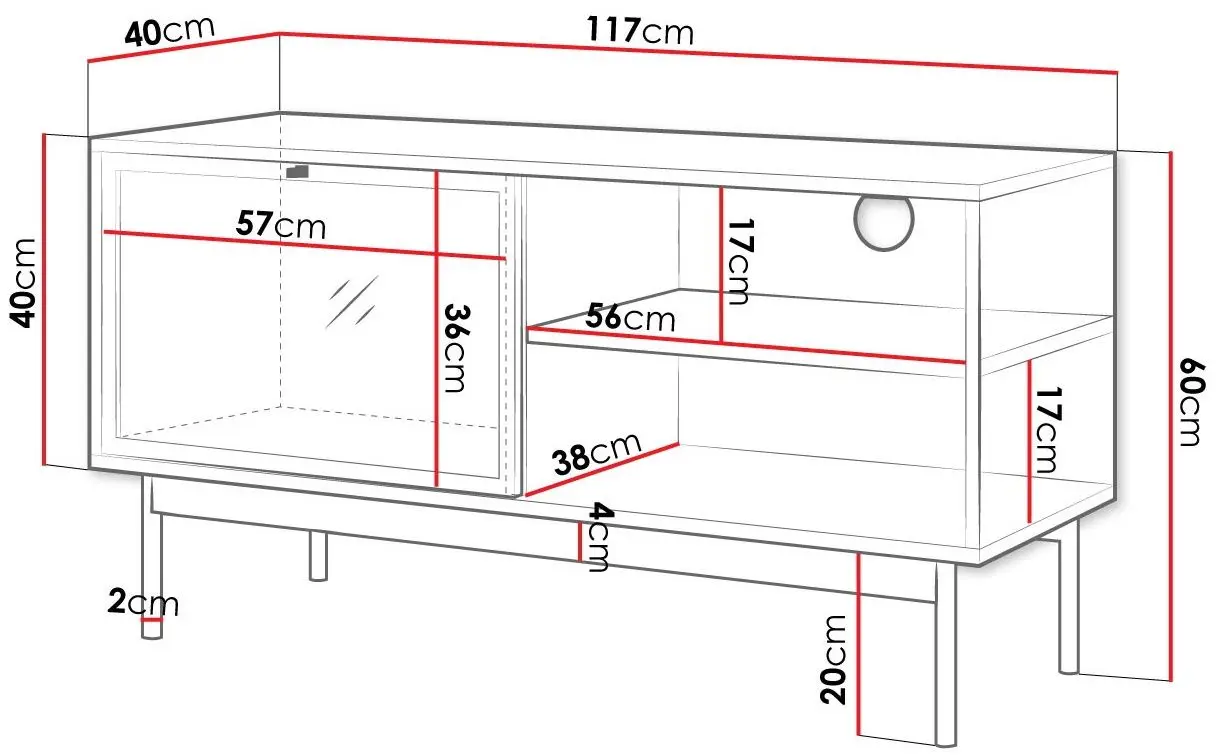 Tumba pentru TV Mirjan24 Brulpin/Bartise 1K1P (Artisan Oak/Black) - 2