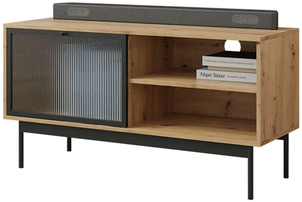 Tumba pentru TV Mirjan24 Brulpin/Bartise 1K1P (Artisan Oak/Black) - 3