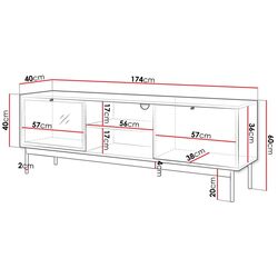 Тумба РТВ Mirjan24 Brulpin/Bartise 2K1P (Artisan Oak/Black) Thumb
