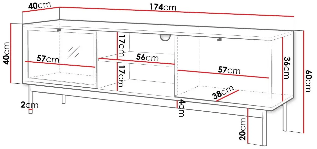 Тумба РТВ Mirjan24 Brulpin/Bartise 2K1P (Artisan Oak/Black) - 2