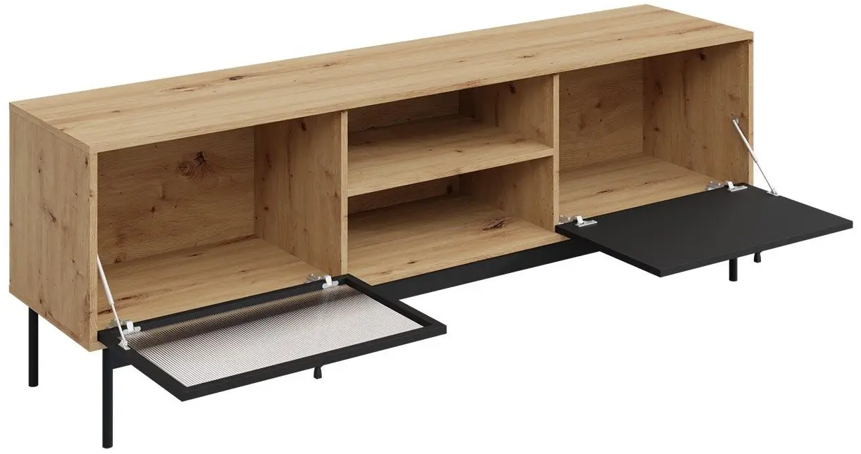 Тумба РТВ Mirjan24 Brulpin/Bartise 2K1P (Artisan Oak/Black) - 4