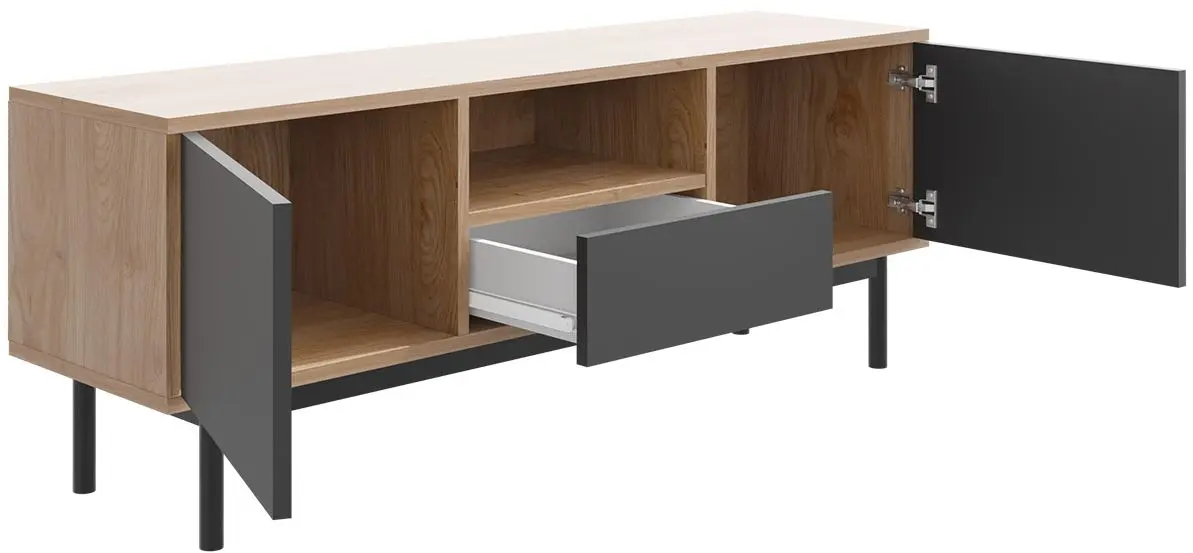 Тумба РТВ Mirjan24 Bruno/Basic 154 (Jackson Hickory/Graphite) - 2