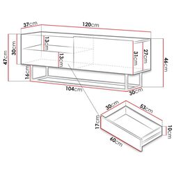 Тумба РТВ Mirjan24 Claude/Enjoy SZ120 (Graphite) Thumb