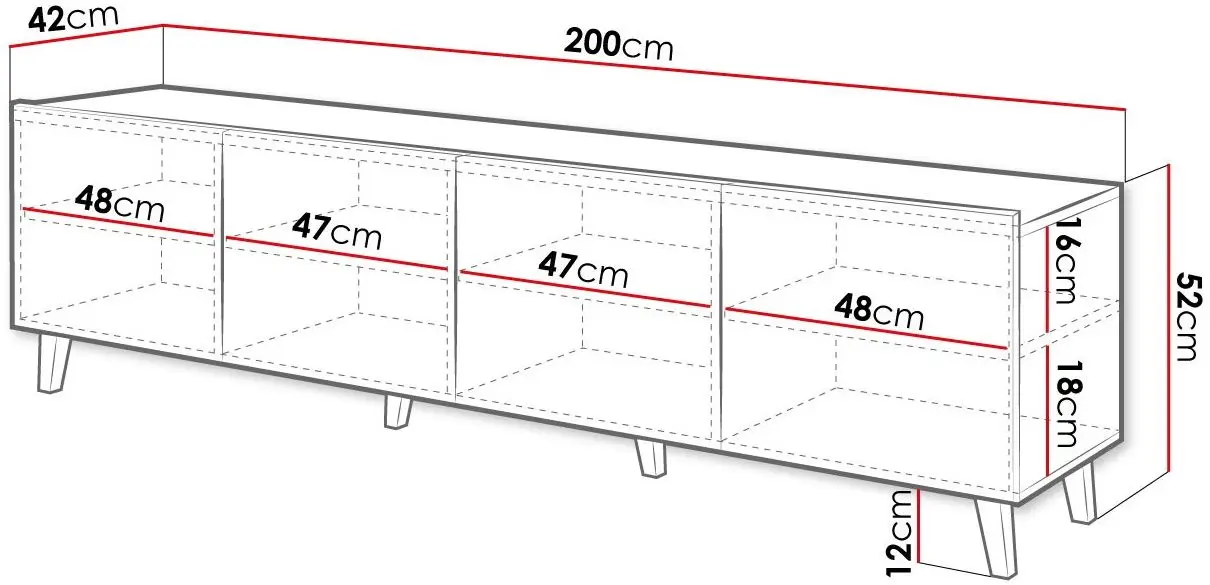 Tumba pentru TV Mirjan24 Deziko/Asti (Black) - 2