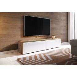 Tumba pentru TV Mirjan24 Dlone/Cabinet D 140 (White Gloss/Wotan Oak) Thumb
