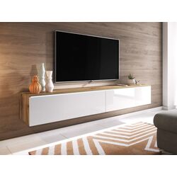 Tumba pentru TV Mirjan24 Dlone/Cabinet D 180 (White Gloss/Wotan Oak) Thumb