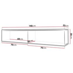 Тумба РТВ Mirjan24 Dlone/Cabinet D c LED подсветкой 140 (White Gloss/Wotan Oak) Thumb