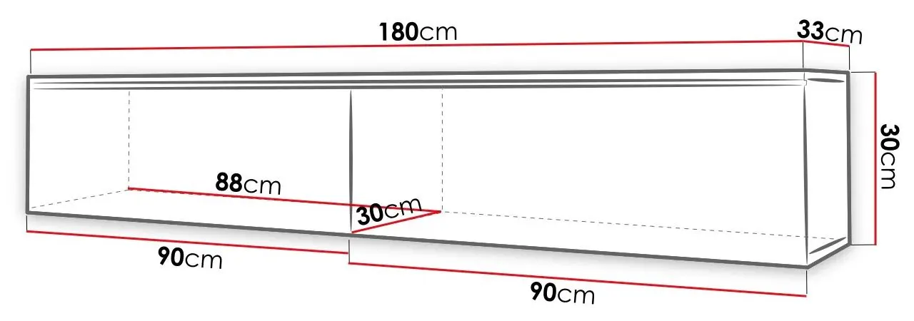 Tumba pentru TV Mirjan24 Dlone/Cabinet D cu iluminare LED 180 (White Gloss/White) - 3